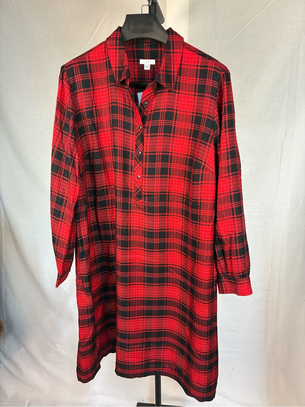 NWT J. Jill Tartan Plaid Popover Dress XL